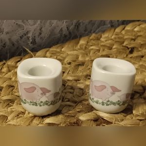 West Germany Funny Designs "Pig Family" mini Candle Holders